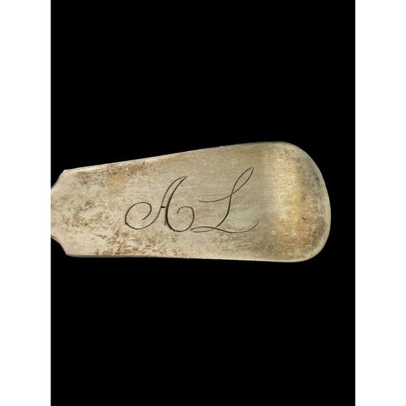 Antique Coin Silver Hall Hewson GA Jones 1839-42 Albany NY Tea Spoon Monogram - Picture 8 of 10